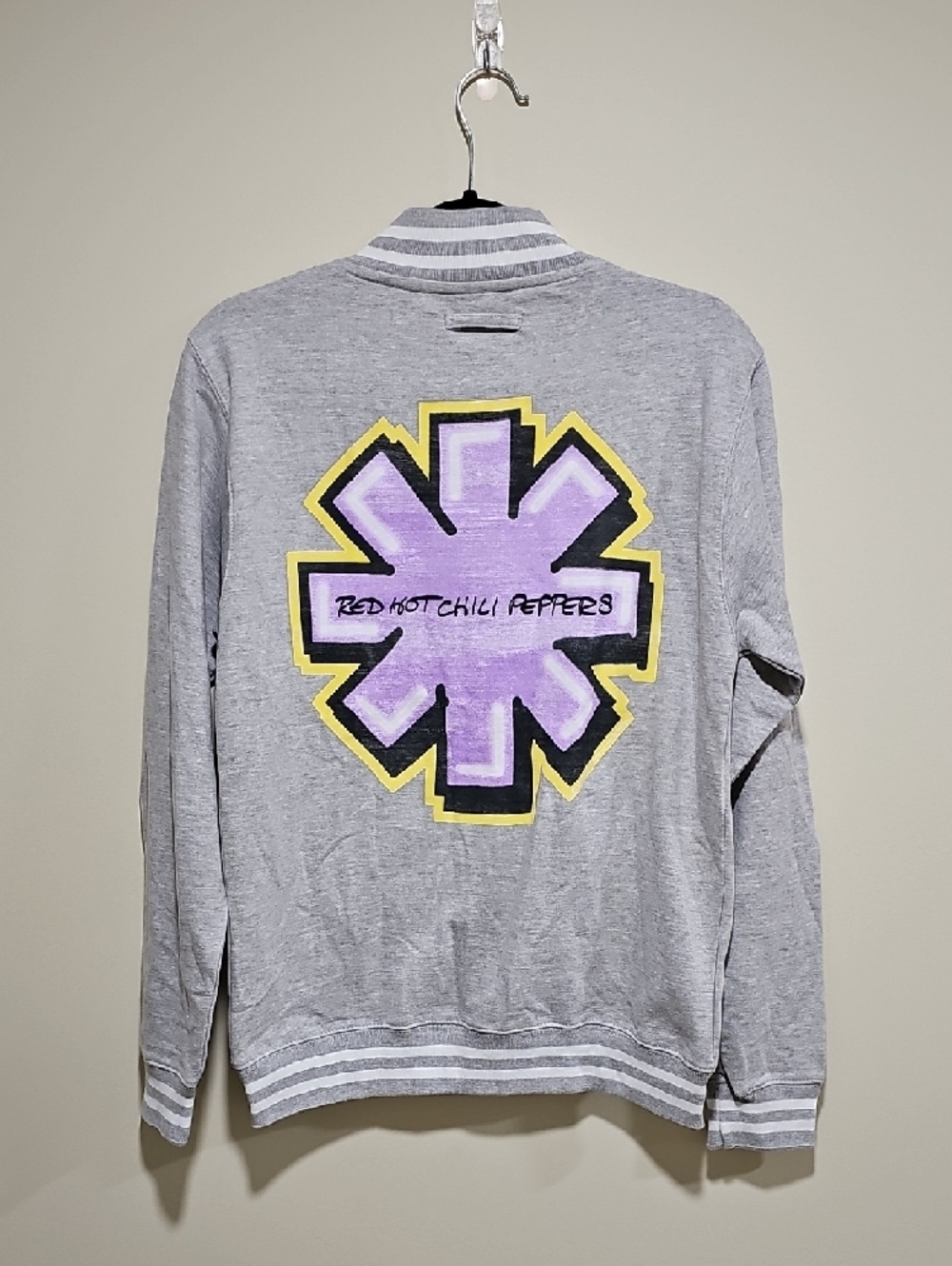 Gray Varsity Jacket with Purple Patch - Picture 3 of 3